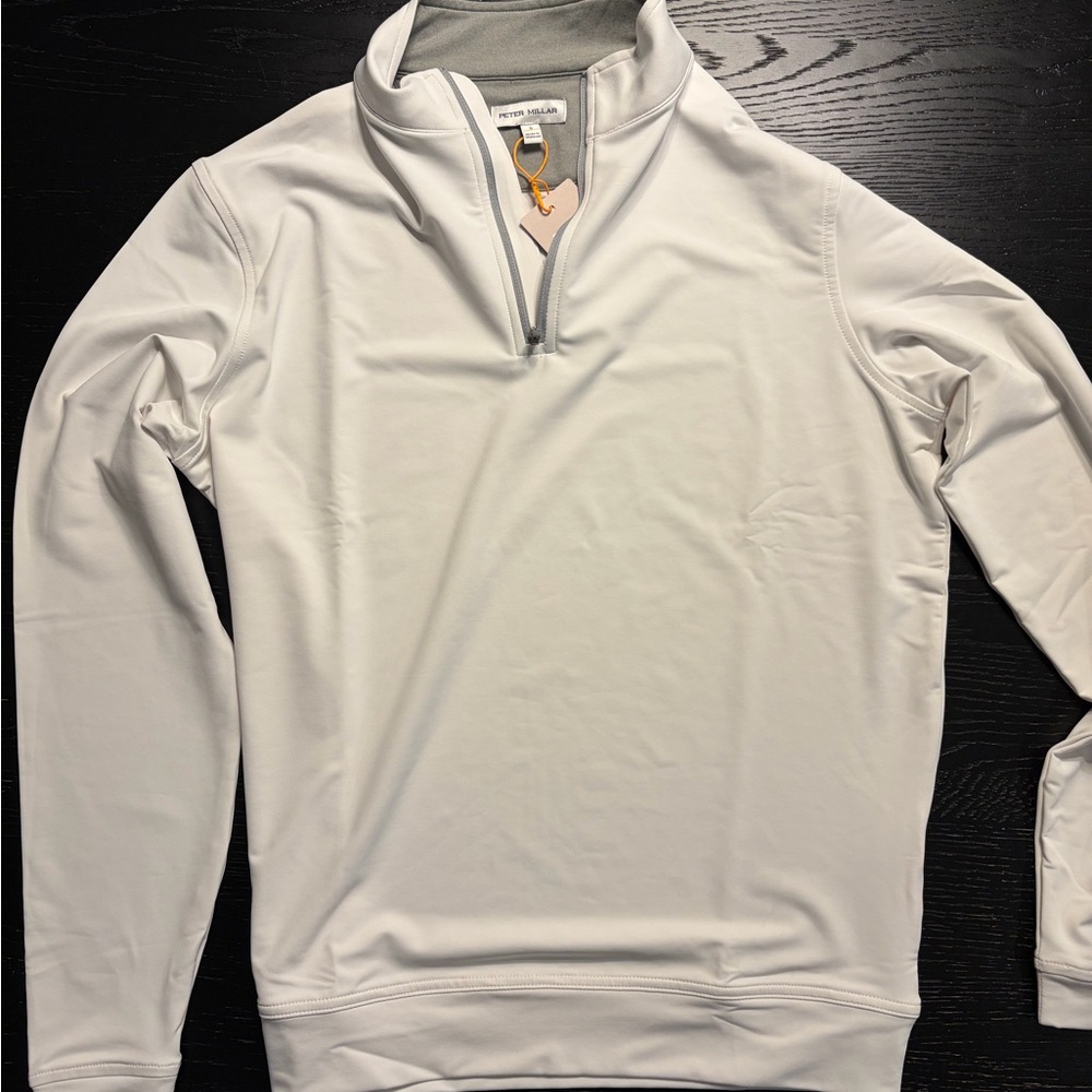 Peter Millar White Zip Up Sweater